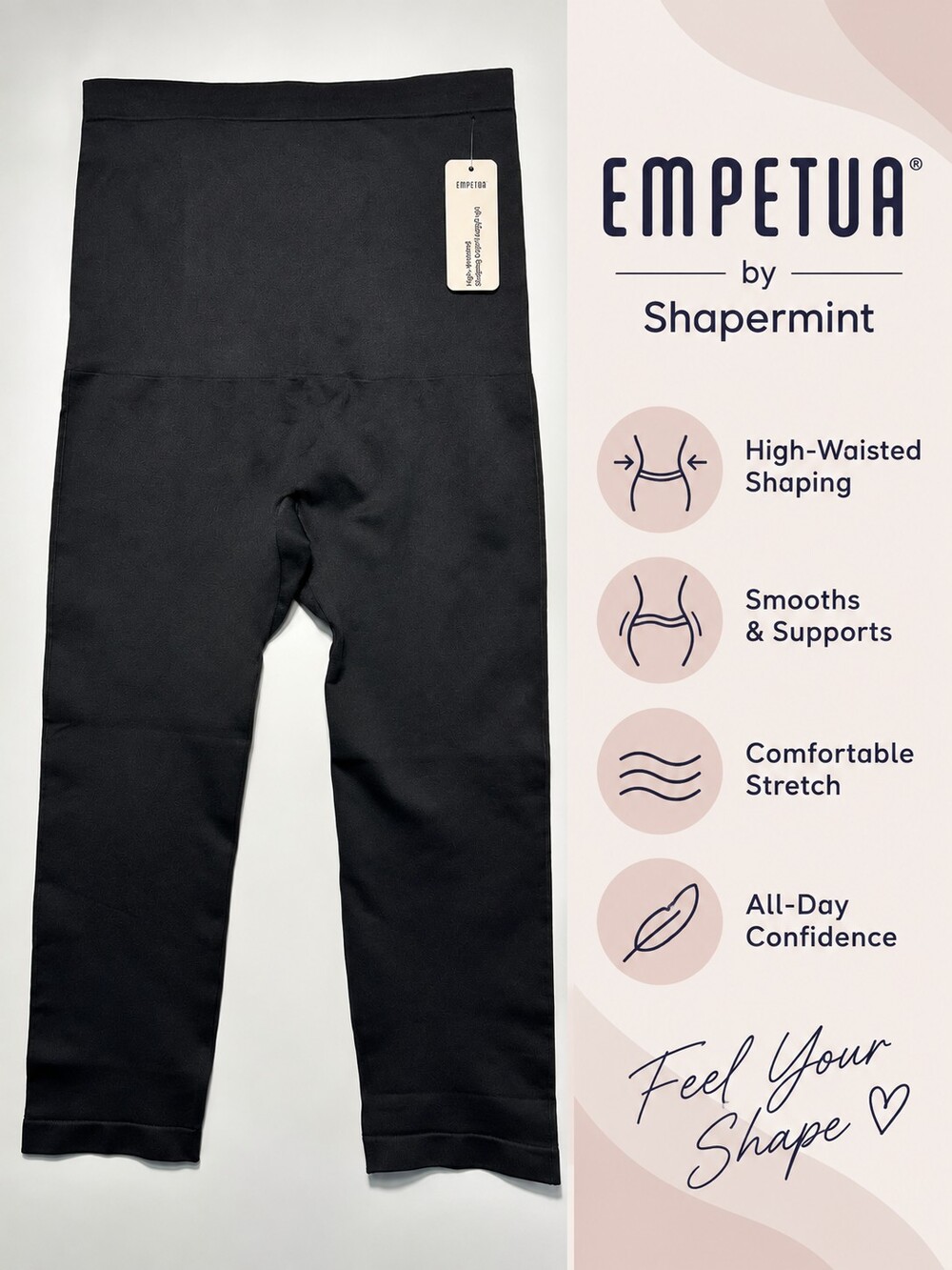 Empetua by Shapermint High-Waisted Shaping Capri Leggings Black 2XL NWT